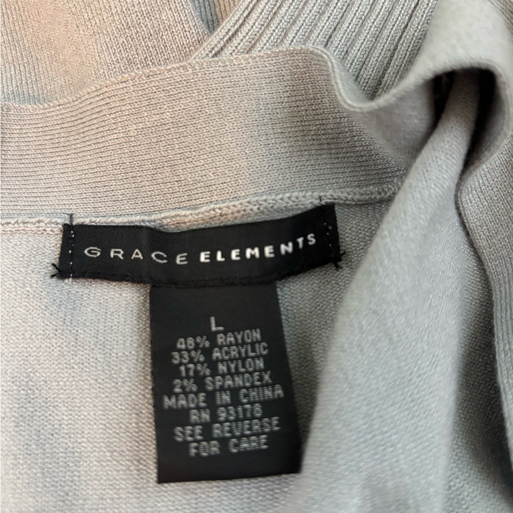 Grace Elements Gray Button-Front Belted Cardigan Size L - Picture 12 of 12